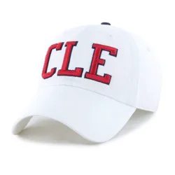 MLB Cleveland Guardians White Cooperstown Clique Hat: Adjustable Cotton Baseball Cap
