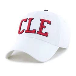 MLB Cleveland Guardians White Cooperstown Clique Hat: Adjustable Cotton Baseball Cap