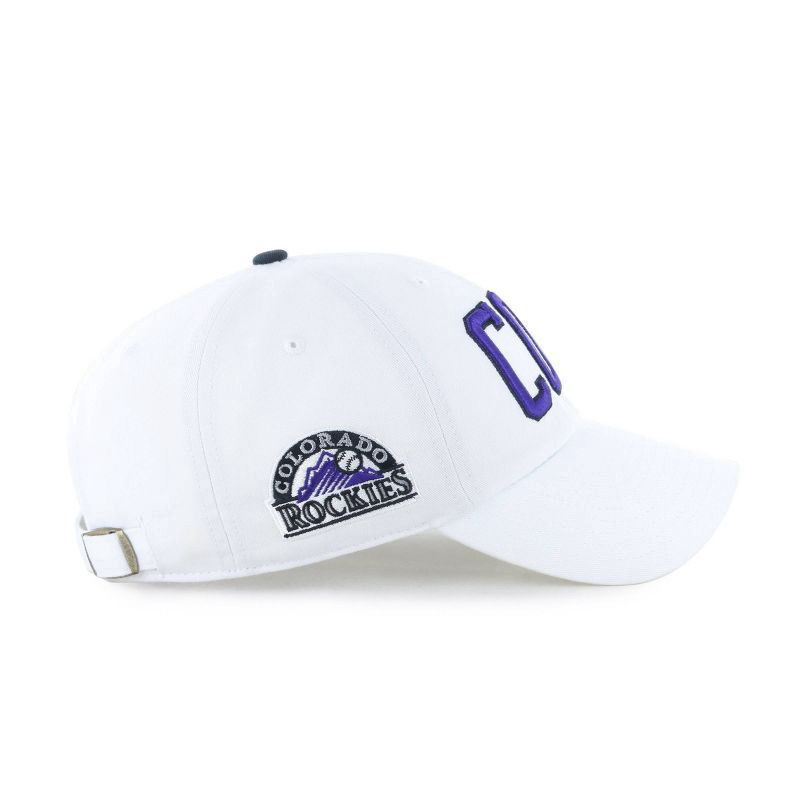 slide 4 of 4, MLB Colorado Rockies White Cooperstown Clique Hat: Adjustable Cotton Baseball Cap, 1 ct