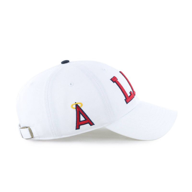 slide 4 of 4, MLB Los Angeles Angels White Cooperstown Clique Hat: Adjustable Cotton Baseball Cap, 1 ct