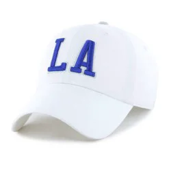 MLB Los Angeles Dodgers White Cooperstown Clique Hat: Cotton Adjustable Baseball Cap