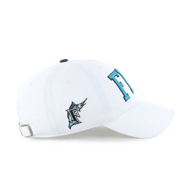 slide 4 of 4, MLB Miami Marlins White Cooperstown Clique Hat: Cotton Adjustable Baseball Cap, 1 ct