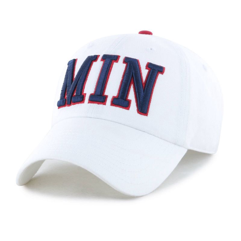 slide 1 of 4, MLB Minnesota Twins White Cooperstown Clique Hat: Adjustable Cotton Baseball Cap, 1 ct