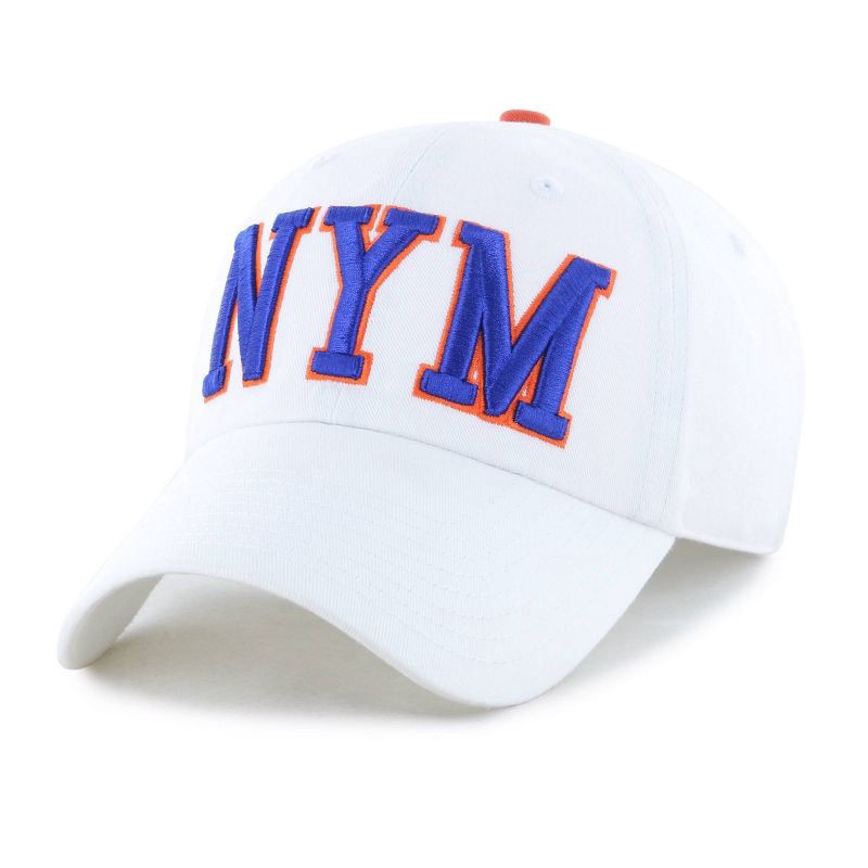 slide 1 of 4, MLB New York Mets White Cooperstown Clique Hat: Cotton Adjustable Baseball Cap, 1 ct