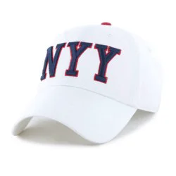 MLB New York Yankees White Cooperstown Clique Hat: Cotton Adjustable Baseball Cap