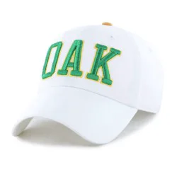 MLB Athletics White Cooperstown Clique Hat: Cotton Adjustable Baseball Cap