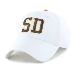 MLB San Diego Padres White Cooperstown Clique Hat: Cotton Adjustable Baseball Cap