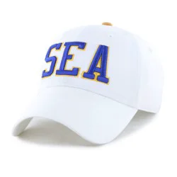 MLB Seattle Mariners White Cooperstown Clique Hat: Cotton Adjustable Baseball Cap