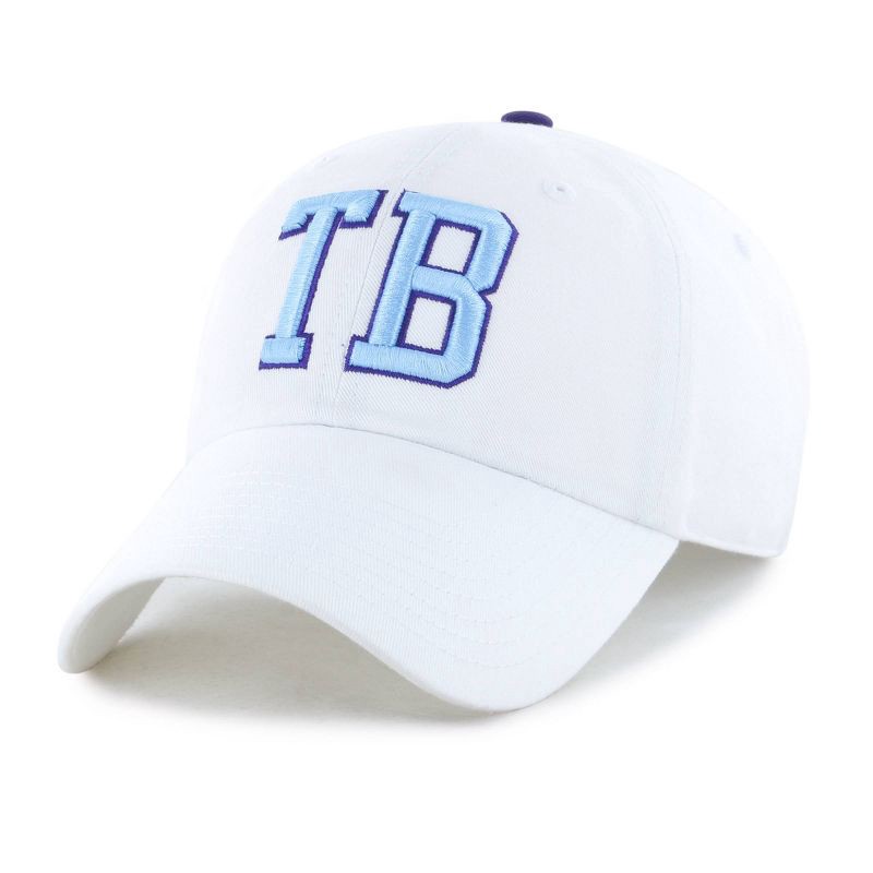 slide 1 of 4, MLB Tampa Bay Rays White Cooperstown Clique Hat: Cotton Adjustable Baseball Cap, 1 ct
