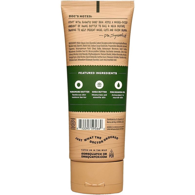 slide 2 of 8, DR. SQUATCH Men's Natural Shave Butter - Pine Tar - 6 fl oz, 6 fl oz