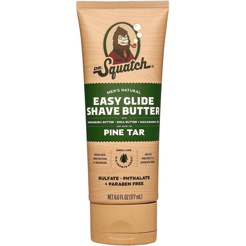 slide 1 of 8, DR. SQUATCH Men's Natural Shave Butter - Pine Tar - 6 fl oz, 6 fl oz