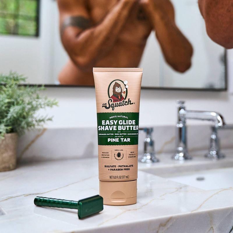 slide 5 of 8, DR. SQUATCH Men's Natural Shave Butter - Pine Tar - 6 fl oz, 6 fl oz