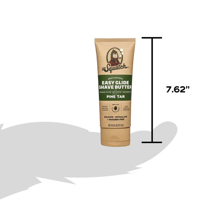 slide 6 of 8, DR. SQUATCH Men's Natural Shave Butter - Pine Tar - 6 fl oz, 6 fl oz