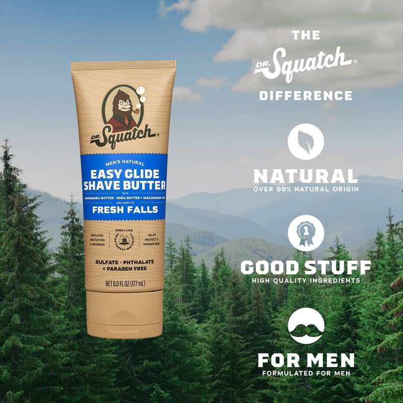 slide 3 of 8, DR. SQUATCH Men's Natural Shave Butter - Fresh Falls - 6 fl oz, 6 fl oz