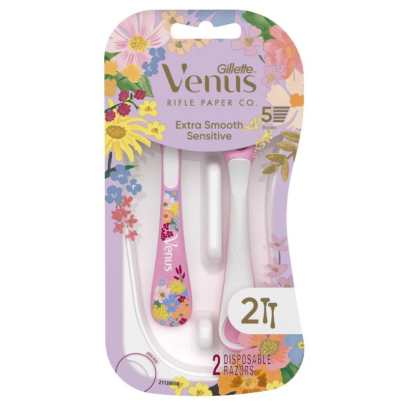 slide 2 of 5, Rifle Paper Co. + Venus Women's Disposable Razors - 2ct, 2 ct