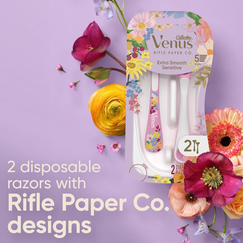 slide 3 of 5, Rifle Paper Co. + Venus Women's Disposable Razors - 2ct, 2 ct
