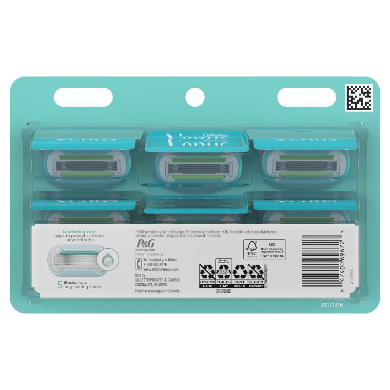 slide 9 of 9, Venus Extra Smooth Sensitive Women's Razor Blade Refills - 7ct, 7 ct