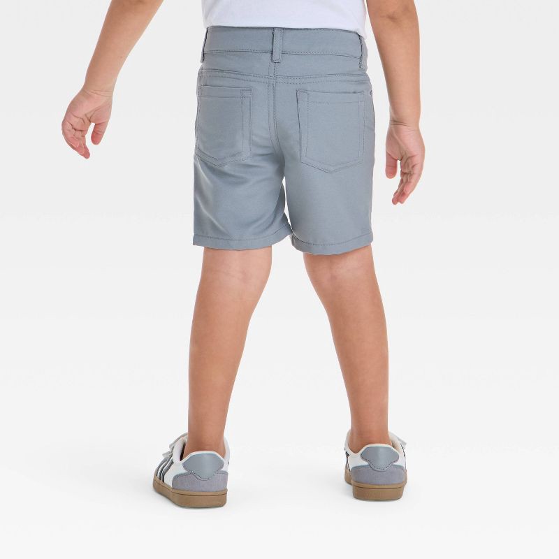 slide 2 of 3, Toddler Boys' Quick Dry Chino Shorts - Cat & Jack™ Gray 12M: Adjustable Waistband, Mid-Rise, Machine Washable, Twill Fabric, 1 ct