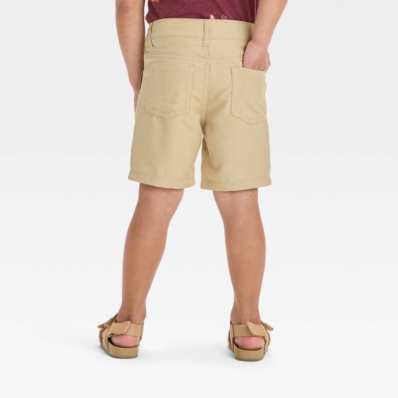 slide 2 of 3, Toddler Boys' Quick Dry Chino Shorts - Cat & Jack™ Khaki 18M: Adjustable Waistband, Mid-Rise, Twill Fabric, 1 ct