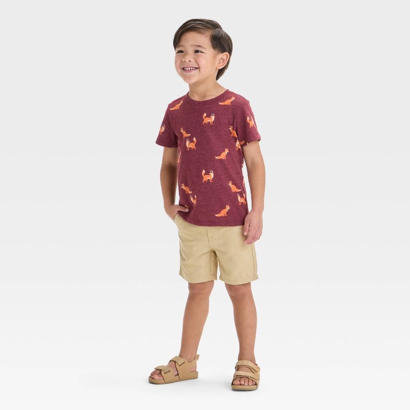 slide 3 of 3, Toddler Boys' Quick Dry Chino Shorts - Cat & Jack™ Khaki 4T: Adjustable Waistband, Mid-Rise, Twill Fabric, 1 ct