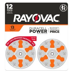 Rayovac Hearing Aid Battery Size 13 12pk - Orange: Device-Specific, 1.4V, Single-Use