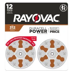 Rayovac Hearing Aid Battery Size 312 12pk - Brown: 1.4V Single-Use Batteries