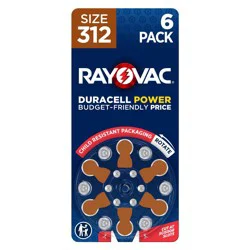 Rayovac Hearing Aid Battery Size 312 6pk - Brown: 1.4V Device-Specific Single-Use
