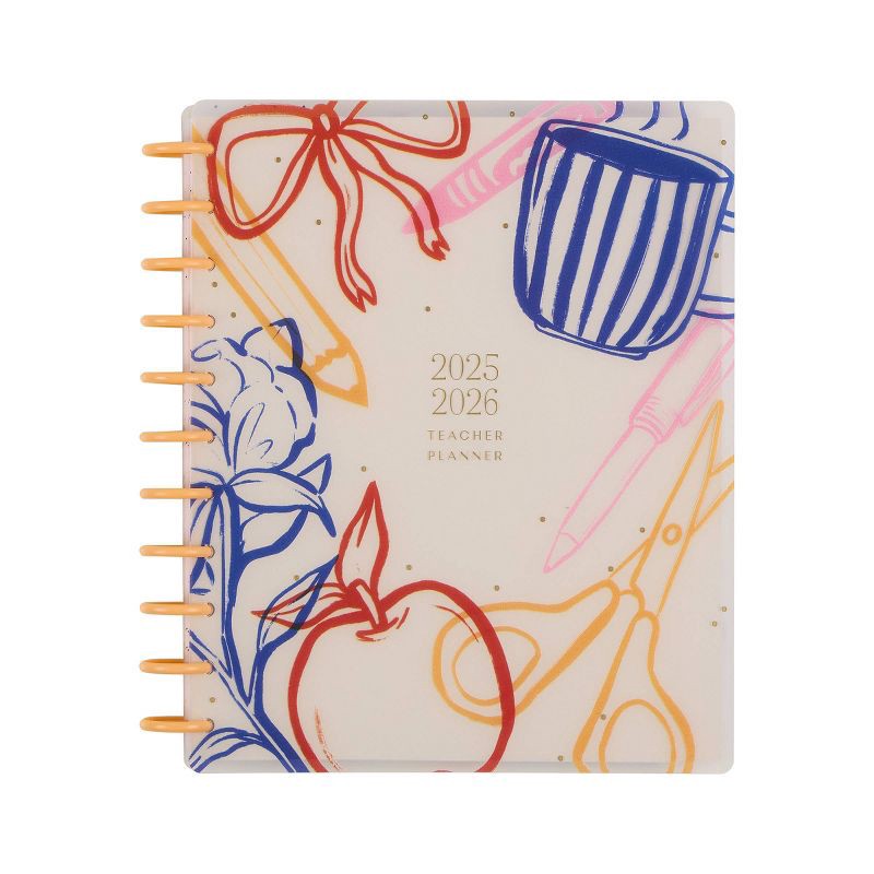 slide 2 of 25, Happy Brands July 2025 - June 2026 Weekly/Monthly Planner 10.12"x11.5" Multicolor Sunday Brunch, Teacher Supplies, 1 ct
