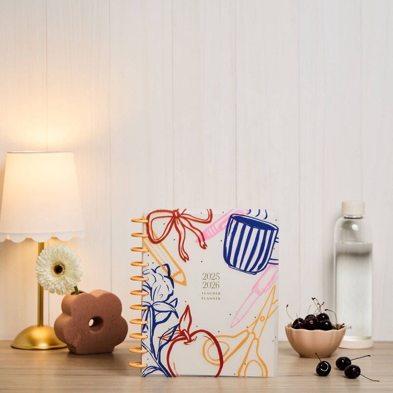 slide 12 of 25, Happy Brands July 2025 - June 2026 Weekly/Monthly Planner 10.12"x11.5" Multicolor Sunday Brunch, Teacher Supplies, 1 ct