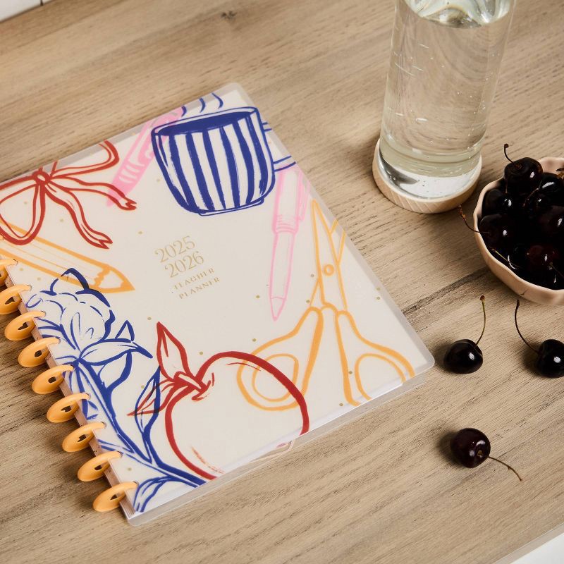 slide 13 of 25, Happy Brands July 2025 - June 2026 Weekly/Monthly Planner 10.12"x11.5" Multicolor Sunday Brunch, Teacher Supplies, 1 ct