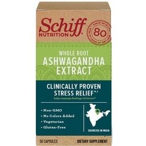 slide 1 of 1, Schiff Ashwagandha Tablets, 50 Ct, 50 ct