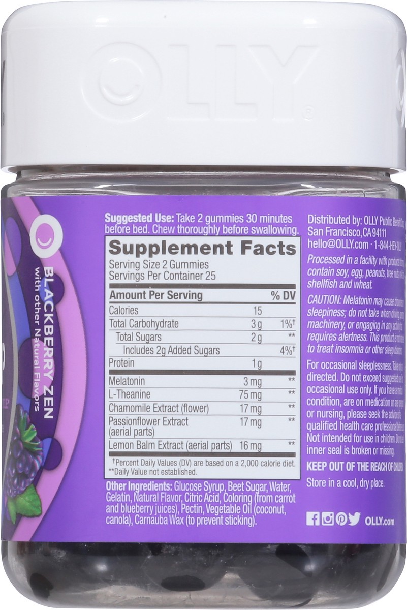 slide 7 of 9, Olly Blackberry Zen Sleep 50 Gummies, 50 ct