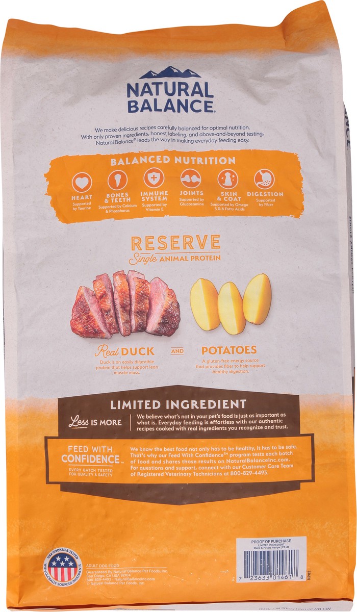 slide 11 of 15, Natural Balance Limited Ingredient Adult Reserve Duck & Potato Recipe Dog Food 22 lb, 22 lb