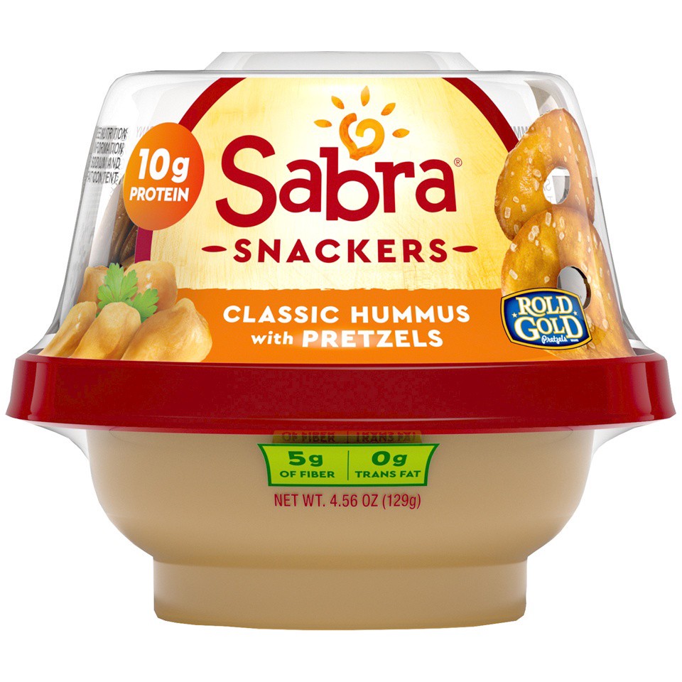 slide 1 of 7, Sabra Classic Hummus with Pretzels 4.56 Ounce Plastic Cup, 4.56 oz