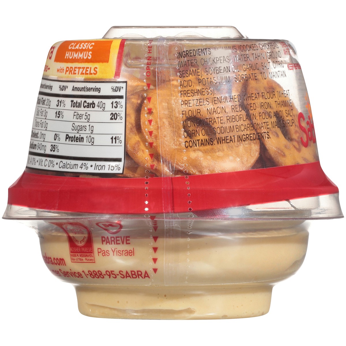 slide 7 of 7, Sabra Classic Hummus with Pretzels 4.56 Ounce Plastic Cup, 4.56 oz