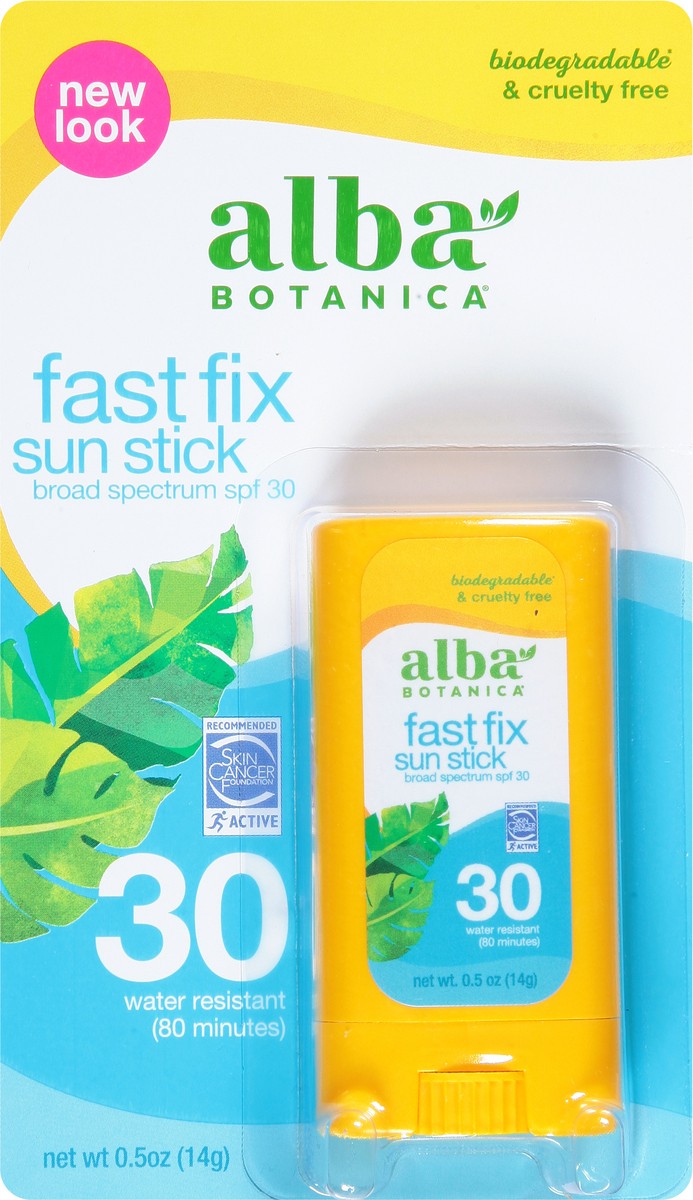 slide 5 of 8, Alba Botanica Fast Fix Sun Stick SPF 30, 0.5 oz