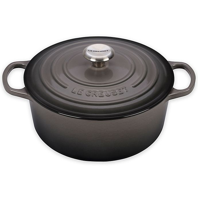 slide 1 of 1, Le Creuset Signature Round Dutch Oven - Oyster, 5.5 qt