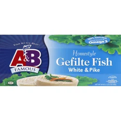 A & B Famous Gefilte Fish Homestyle White & Pike - 20 Oz