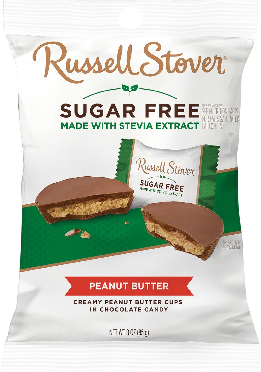 slide 6 of 8, Russell Stover Sugar Free Peanut Butter Cup Chocolate Candy, 3 oz. bag, 3 oz