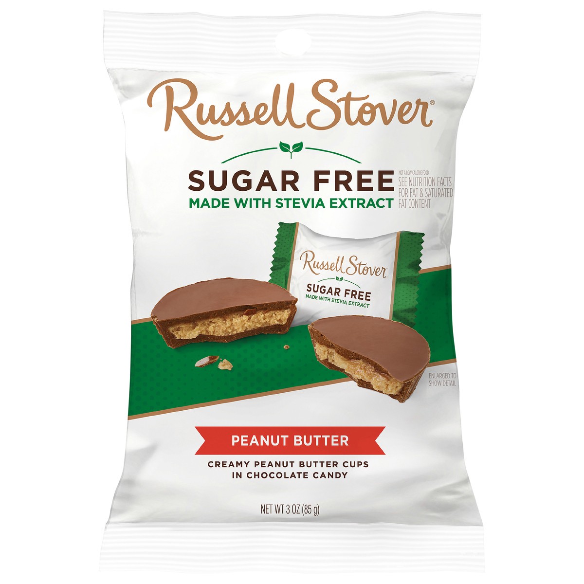 slide 1 of 8, Russell Stover Sugar Free Peanut Butter Cup Chocolate Candy, 3 oz. bag, 3 oz