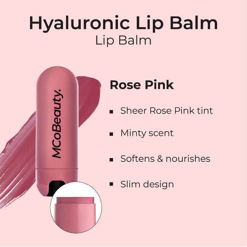 slide 6 of 11, MCoBeauty Hyaluronic Lip Balm - Rose Pink - 0.14 fl oz, 0.14 fl oz
