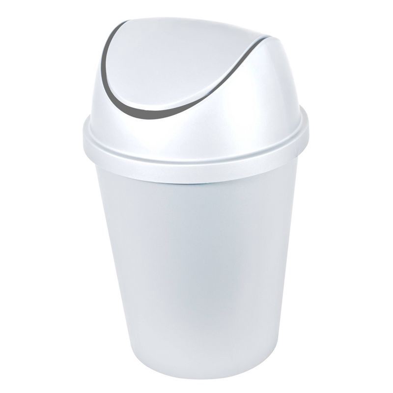 slide 2 of 3, Hefty 2.4gal Swing Lid Waste Can - White, 2.4 gal