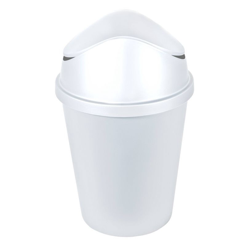 slide 3 of 3, Hefty 2.4gal Swing Lid Waste Can - White, 2.4 gal