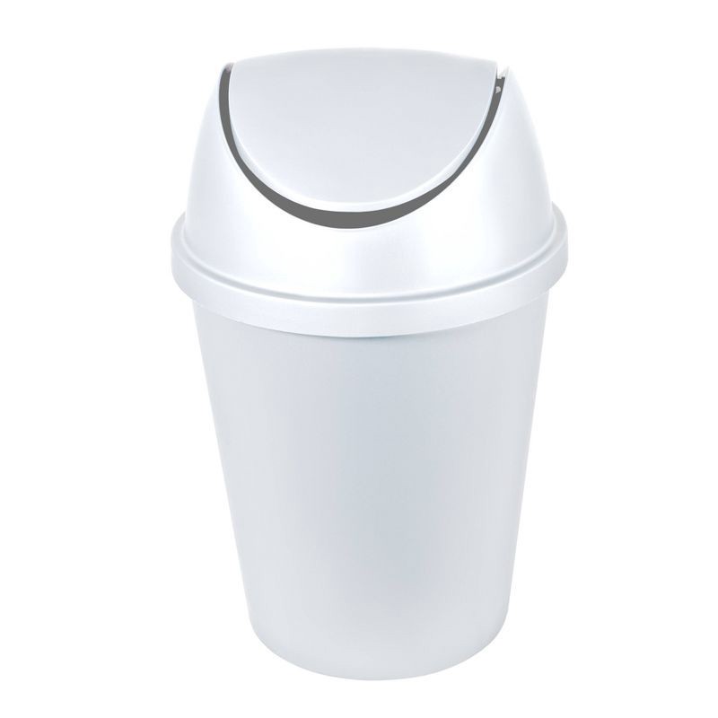 slide 1 of 3, Hefty 2.4gal Swing Lid Waste Can - White, 2.4 gal