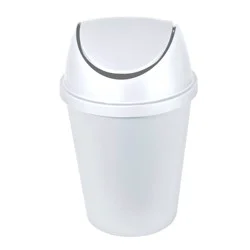 Hefty 2.4gal Swing Lid Waste Can - White