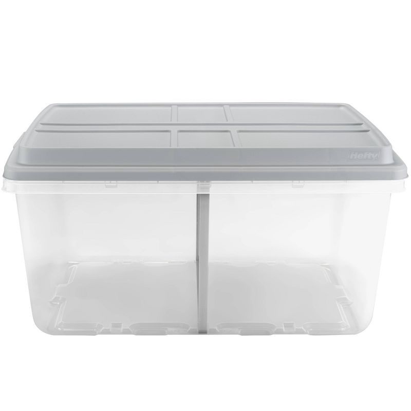 slide 3 of 10, Hefty 98.5qt Hi-Rise Clear Divided Storage Container, 98.5 qt