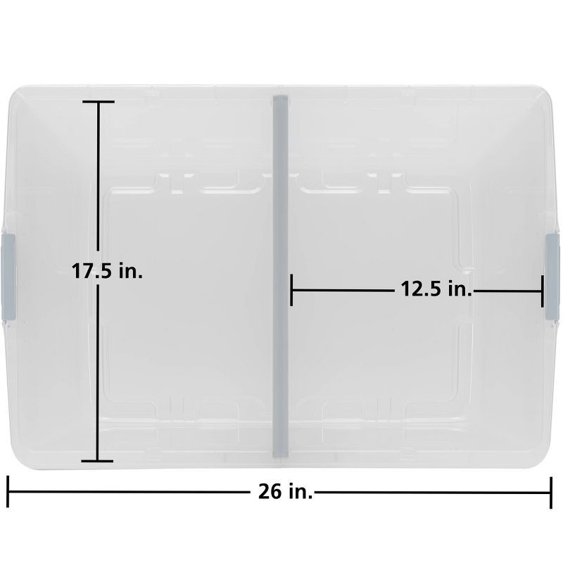 slide 6 of 10, Hefty 98.5qt Hi-Rise Clear Divided Storage Container, 98.5 qt