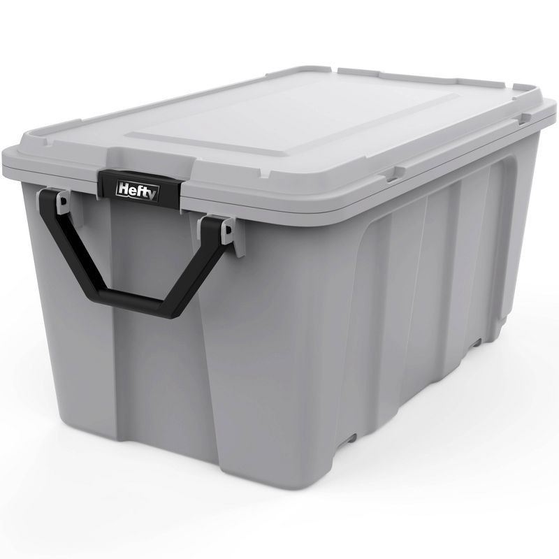 slide 1 of 9, Hefty 50gal MAX PRO Storage Tote Alloy Gray, 50 gal