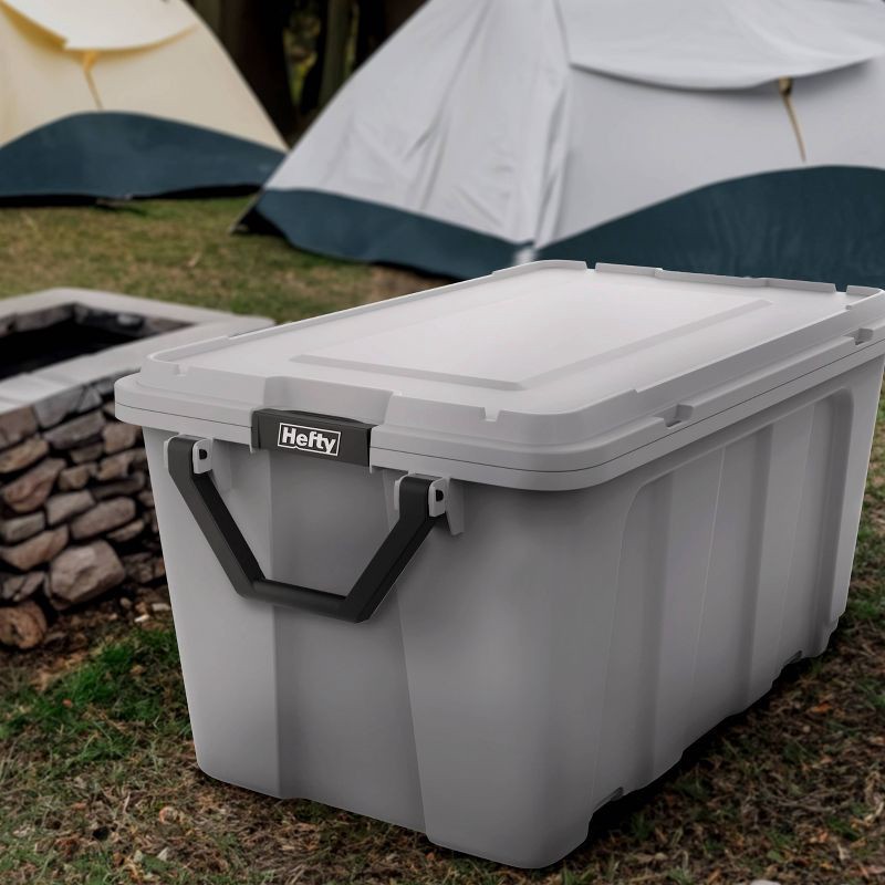 slide 4 of 9, Hefty 50gal MAX PRO Storage Tote Alloy Gray, 50 gal