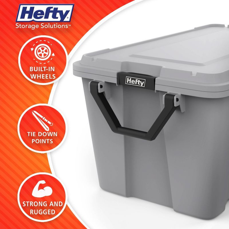 slide 6 of 9, Hefty 50gal MAX PRO Storage Tote Alloy Gray, 50 gal